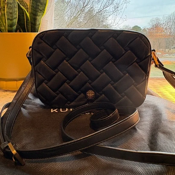 Kurt Geiger Black Quilted Kensington Leather Crossbody - Picture 2 of 6